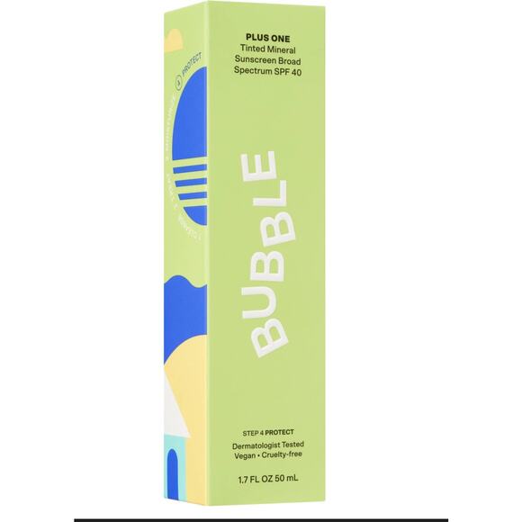 Bubble Skincare Plus One Tinted Mineral Sunscreen SPF 40 🌞 1.7 oz NIB - Picture 1 of 4
